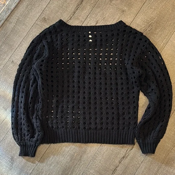 Black Open-knit Sweater - Picture 3 of 6